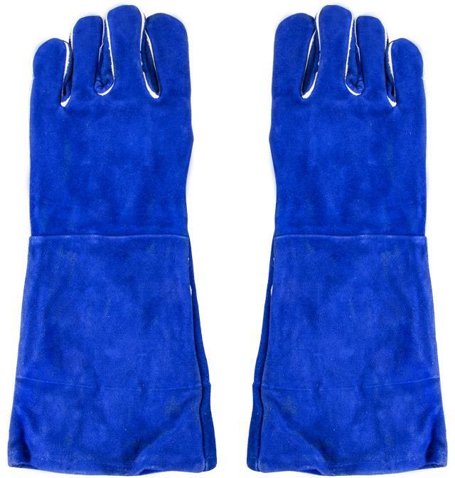 Orm Welding Glove Double Palm Blue 40Cm Leather  Safety Gloves